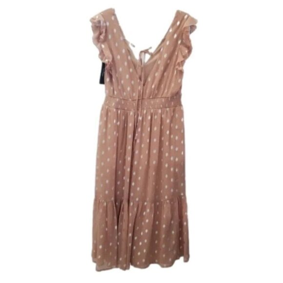 Lulu's Cause to Celebrate Mauve and Silver Ruffled Tiered Midi Dress S - Picture 5 of 11